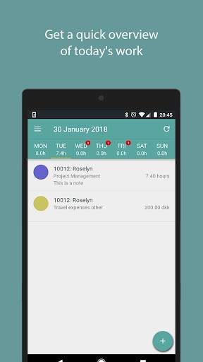 Intempus time registration screenshot 1