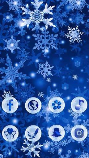 White Blue Glitter Snow Theme❄ screenshot 1