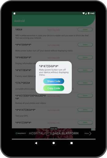 Secret Codes For Android Devices screenshot 6