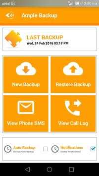 Ample SMS and Call log Backup 2 تصوير الشاشة