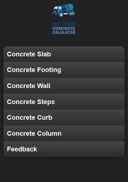Metric Concrete Calculator screenshot 1
