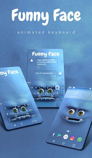 Funny Face Animated Keyboard   स्क्रीनशॉट 1