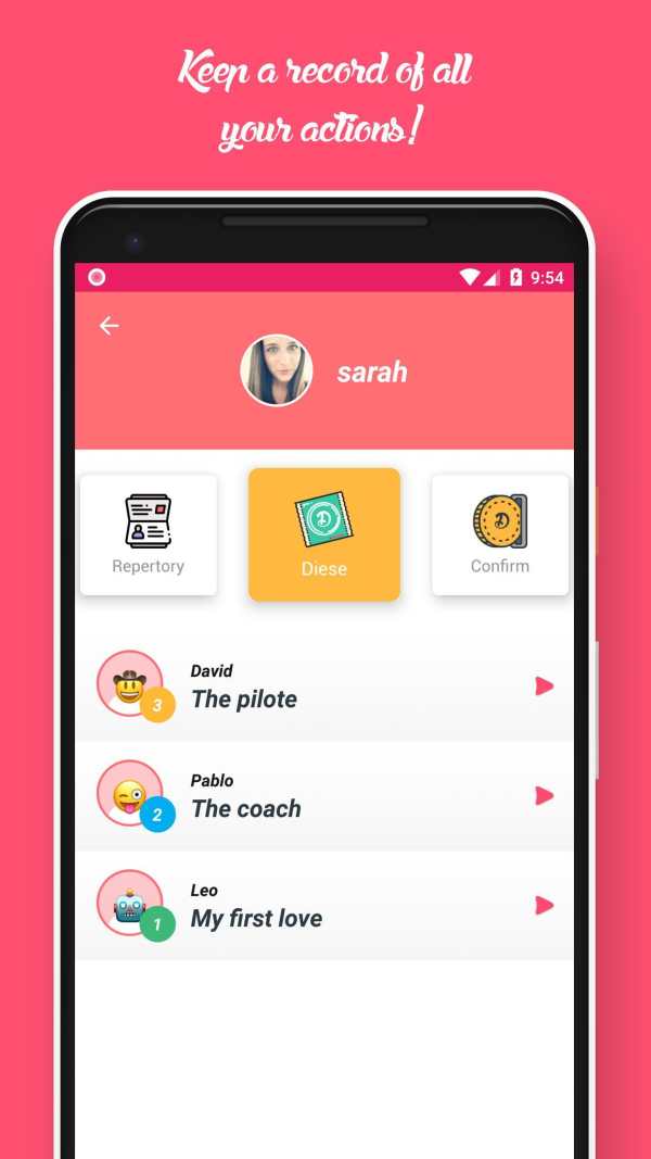 Social Love & Sex Tracker: Dieselist screenshot 2