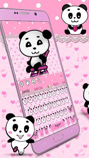 Pink Cute Panda Keyboard screenshot 1