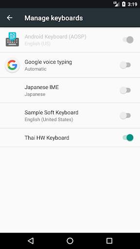 Thai HW Keyboard स्क्रीनशॉट 1