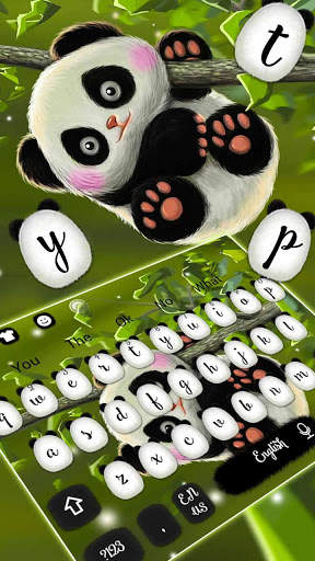 Cute Baby Panda Keyboard Theme screenshot 2