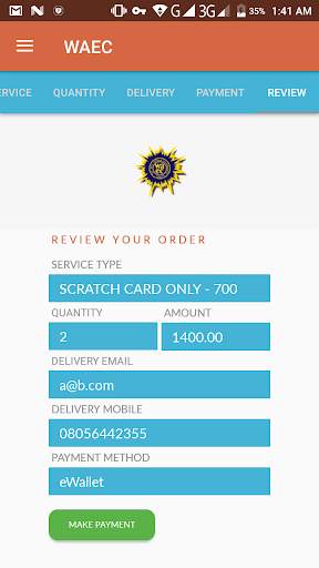 eScratchCard - WAEC, NECO, NABTEB Result Checker скриншот 7