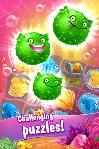 Mermaid-puzzle match-3 tesoros 5 تصوير الشاشة