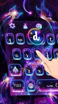 Thème du clavier de néon papillons screenshot 3