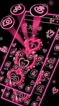 Glitter Salmon Hearts Theme screenshot 1