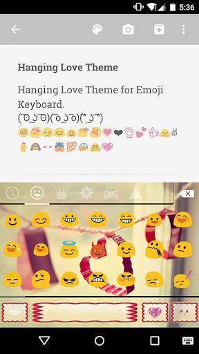 Hanging Love Emoji Keyboard screenshot 2