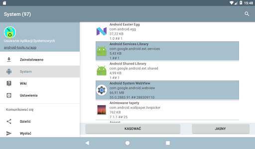 Menedżer aplikacji systemu screenshot 14