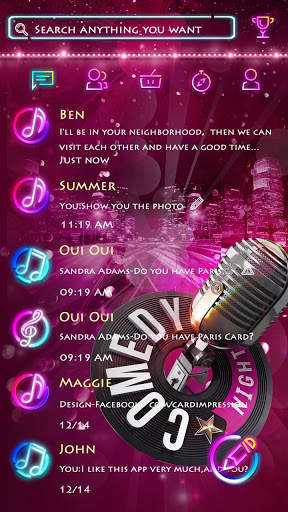 GO SMS PRO LIGHT MUSIC THEME screenshot 2