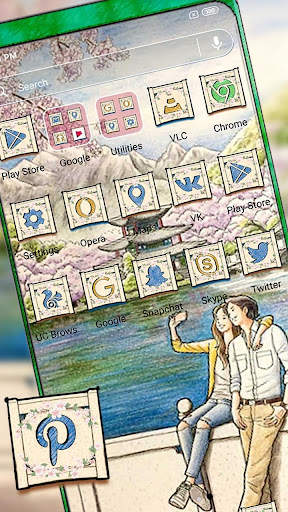 Couple Selfie Sketch Theme screenshot 3
