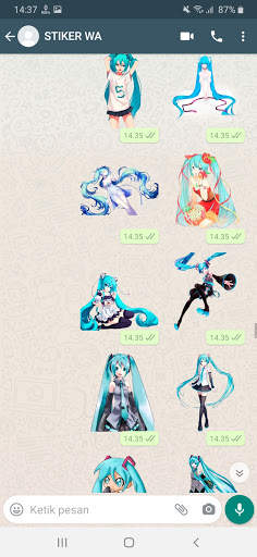 Chat Sticker WA Hatsune Miku Anime WAStickerApps screenshot 8