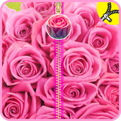 Pink Roses Zipper Lock Screen icon