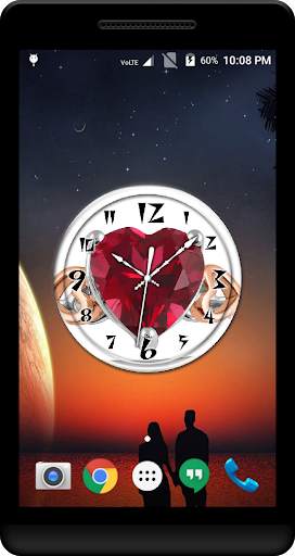 Diamond Heart Clock Live WP screenshot 1
