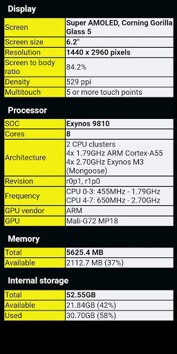 Informations du téléphone (Phone information) screenshot 2