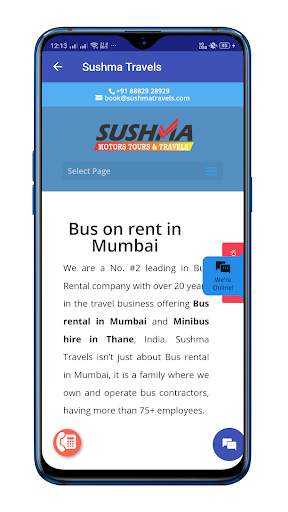 Sushma Travels - Bus Rental, Traveller on Rent screenshot 3