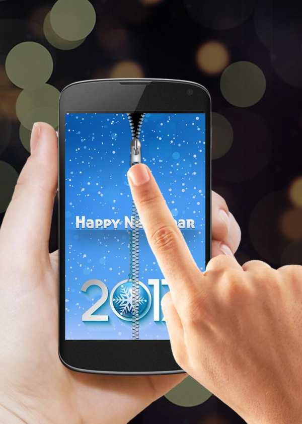 New Year 2017 Zipper Lock screenshot 1