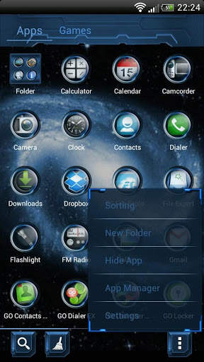 Blue Galaxy GO Launcher Theme screenshot 2