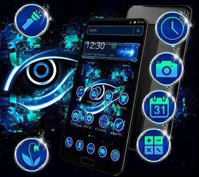 Blue Black Technology Theme скриншот 2