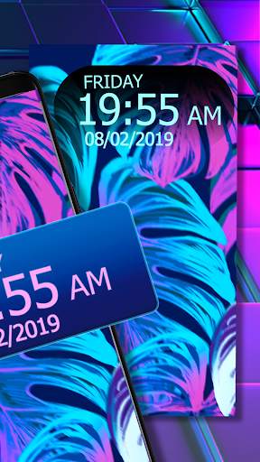 Neon Clock Wallpaper - Led Digital Clock screenshot 5