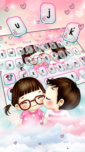 Cute Anime Couple Keyboard Theme screenshot 1
