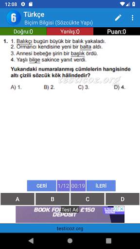 6.Sınıf Testleri Tüm Dersler 4 تصوير الشاشة