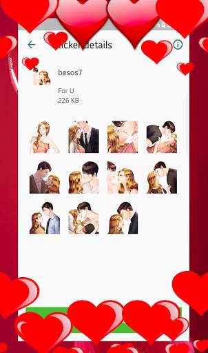 Besos Pegatinas de amor para WhatsApp-WAStickerApp screenshot 2