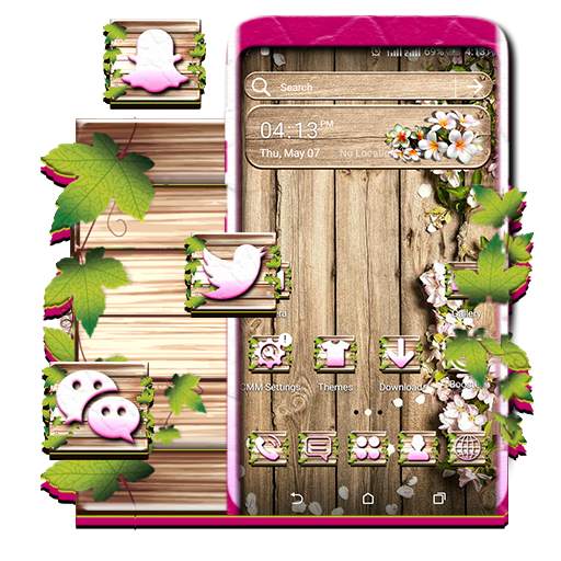 Wooden Flower Vine Launcher Theme 1.1.0
