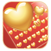 Golden Heart Love Keyboard icon