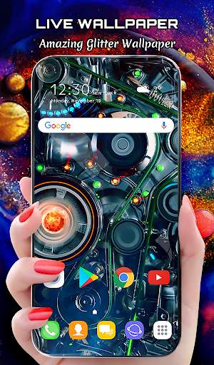 Alien Tech Live Wallpaper & Animated Keyboard screenshot 1