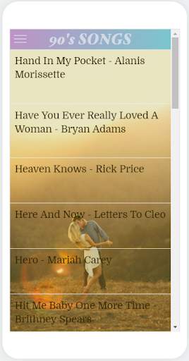 Golden Romantic Songs 90's screenshot 3