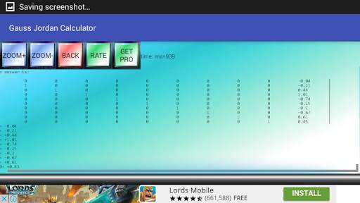 Gauss Jordan Calculator 5 تصوير الشاشة