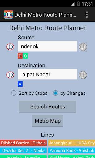 Delhi Metro Route Planner screenshot 1