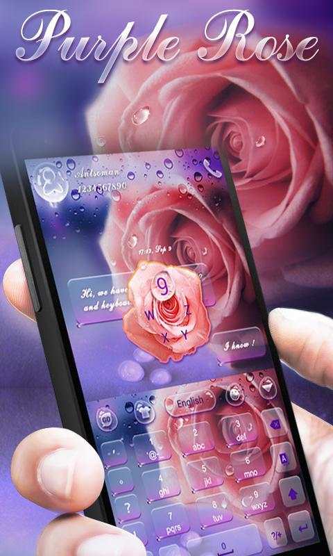 Purple Rose GO Keyboard Theme screenshot 5
