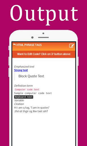 HTML tutorial offline app with examples screenshot 6
