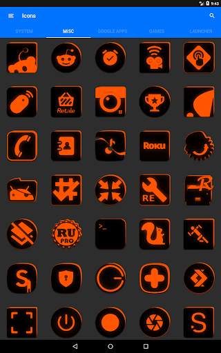 Flat Black and Orange IconPack screenshot 21