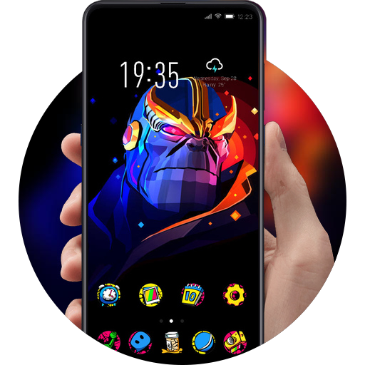 Cool Defeat super villain hero theme icon