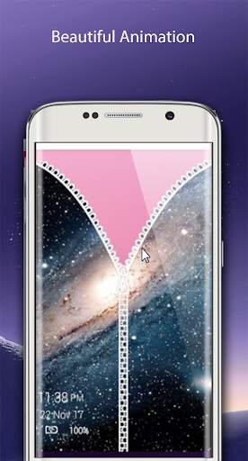 Zipper Lock Screen Time Password Wallpaper 2 تصوير الشاشة