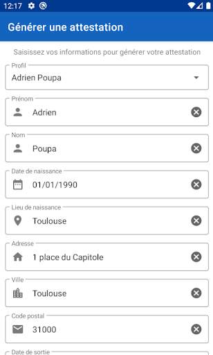 Attestation de déplacement screenshot 2