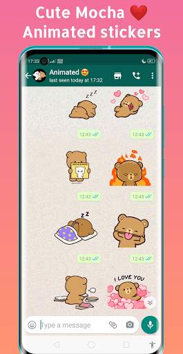 Milk and Mocha Animated Stickers for Whatsapp screenshot 3