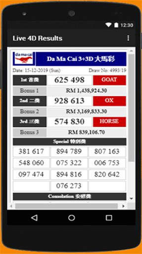Live 4D Results screenshot 3