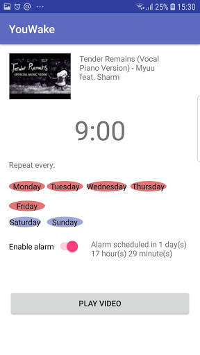 YouWake youtube alarm clock screenshot 3
