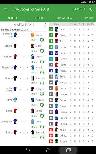 Live Scores for Serie A 2020/2021 screenshot 7