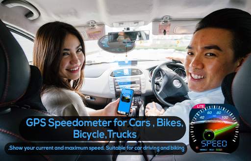 GPS Speedometer Lite HUD Digi : Tracking distance screenshot 1