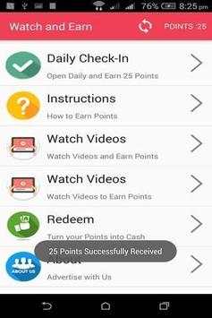Watch and Earn screenshot 1