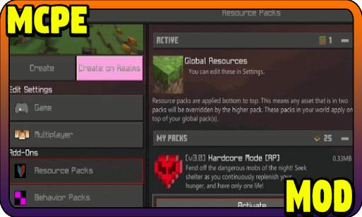 Hardcore Mode MCPE - Minecraft Mod screenshot 2