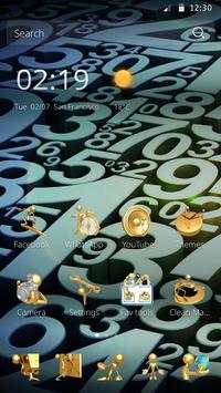 Gold 3D Number Theme screenshot 2